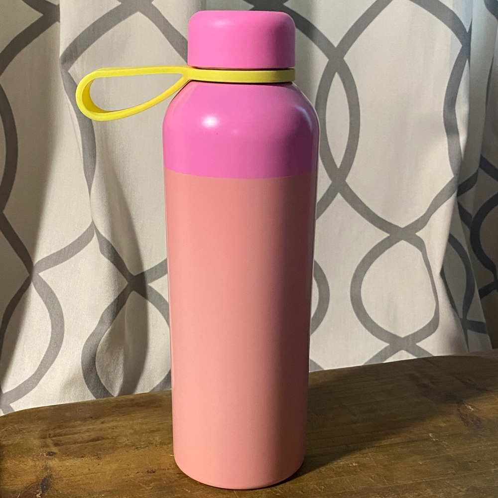 Sun Squad 20 Oz Pink and Yellow stainless steal color block Water Bottle